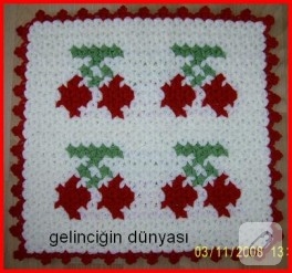 Kirazlı örgü lif modeli