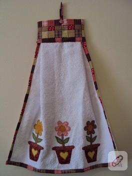 Modern aplikeli mutfak havluları (havlu kenarı)