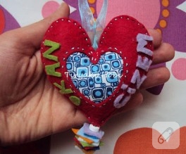Keçe Dolgulu Kalp Magnet (Gizem-Okan)