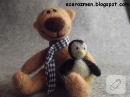 Keçe İğneleme -Ayıcık ve Penguen-