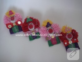 Keçeden Palyaçolu Cupcake Süslerim
