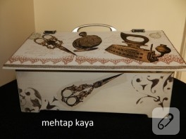 Ahşap Boyama Dikiş Kutusu