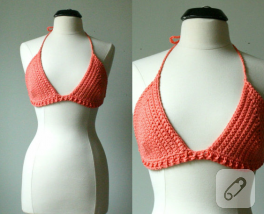 Nar Çiçeği Örgü Bikini