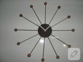 ahşap boncuklardan saat yapımı