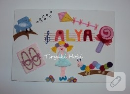 Alya için keçe isim panosu