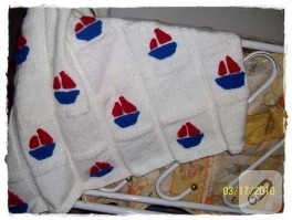 yelkenli bebek battaniyesi
