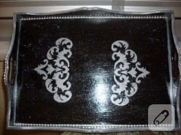 Ahşap Boyama Stencil Tekniği ile Tepsi