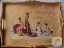 Saraylara Layık Ahşap Boyama Tepsim
