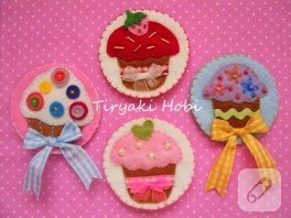 Keçe magnet – cupcake