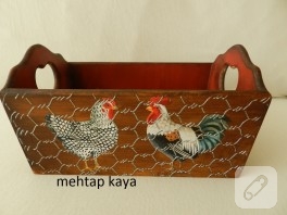Ahşap Boyama Ekmek Sepeti