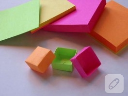 post-it’lerden küçük kutular