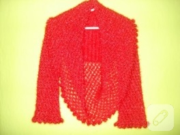 Simli Yünden Kırmızı Bolero