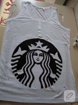 Starbucks’lı T-shirt Boyadım