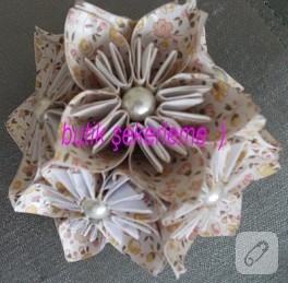 Origami çiçek süs