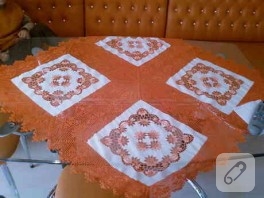 Portakal renkli dantel örtü