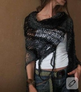Gri siyah şal
