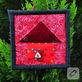 Patchwork kırmızı ev