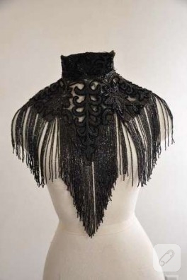 vintage siyah boyunluk