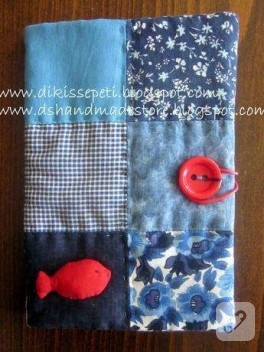 Defterleri de patchwork’le kapladım