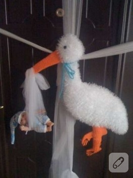 leylek bebek odası kapı süsü