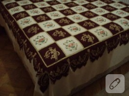 Boyama patchwork yatak örtüsü