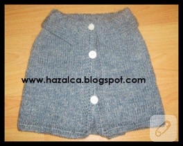 jeans görünümlü örgü pelerin