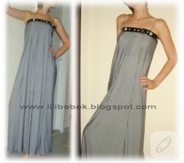 Straples maxi elbise dikimi