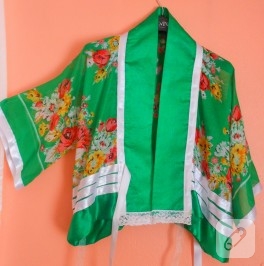 Yeşil kimono bluz