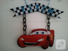 Şimşek Mcqueen kapı süsü