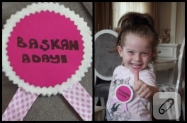 Keçe ile başkanlık rozeti