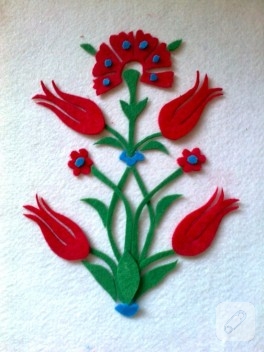 Keçeden çini desenli tablo