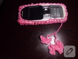 Örgü pembe kılıf