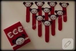 Keçeden Pucca kitap ayraçları