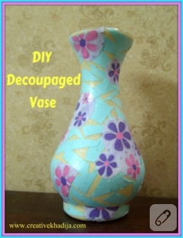 Diy: vazoya dekupaj