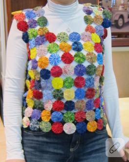 Yoyo patchwork süeter