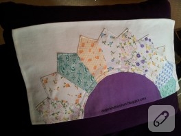 Yarım ayçiçek patchwork yastık kılıfı