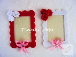 Keçe çerçeve magnet – gül