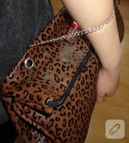 Panter desenli clutch