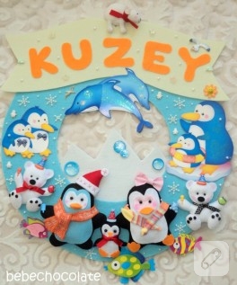 Penguenler aşkına kapı süsü