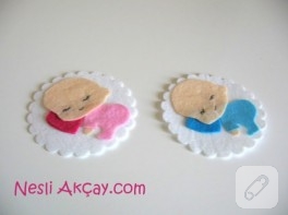 Keçe, uyuyan bebek magnet