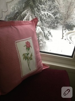 Çarpı işi ve patchwork kırlent