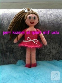 Pembe şeker amigurumi bebek