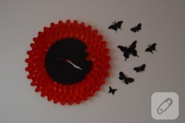 Plastik kaşıklardan saat yapımı