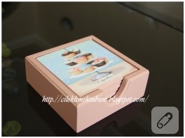 Cupcake desenli bardak altlığı