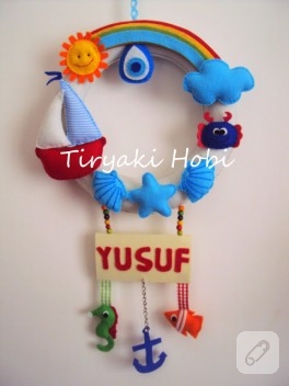 Keçe kapı süsü – deniz temalı