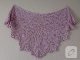 Pembe incili örgü şal