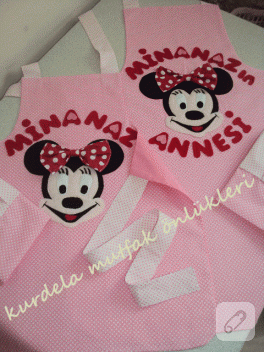 Minnie Mause anne kız mutfak önlüğü