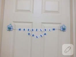 Hoş geldin oğlum keçe kapı süsü
