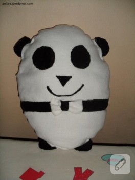 Panda şeklinde peluş yastık