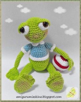 Amigurumi futbolcu kurbağa
